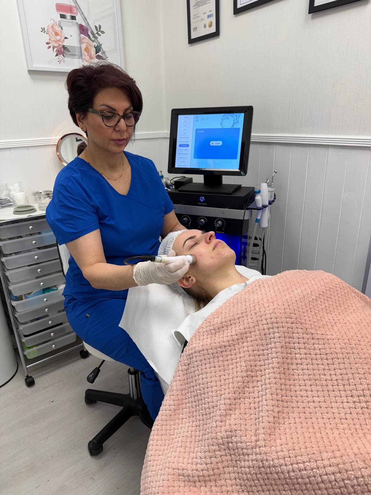 Medical specialist performing treatment