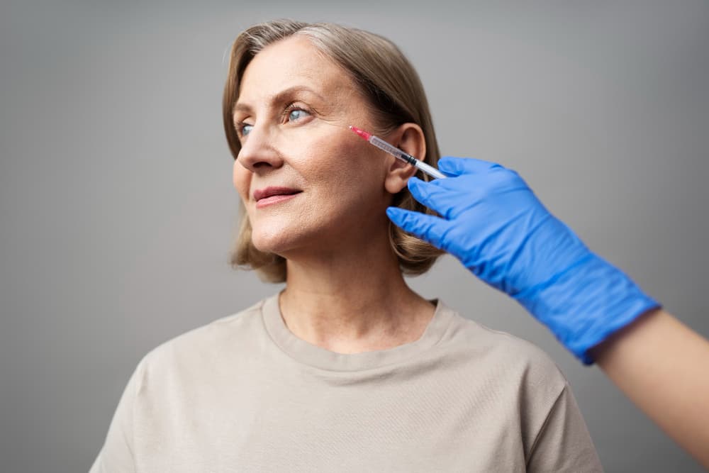 Facial profile showcasing natural skin texture and contours